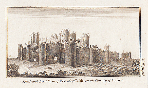 The North East View of Pevensey Castle in the County of Sussex 