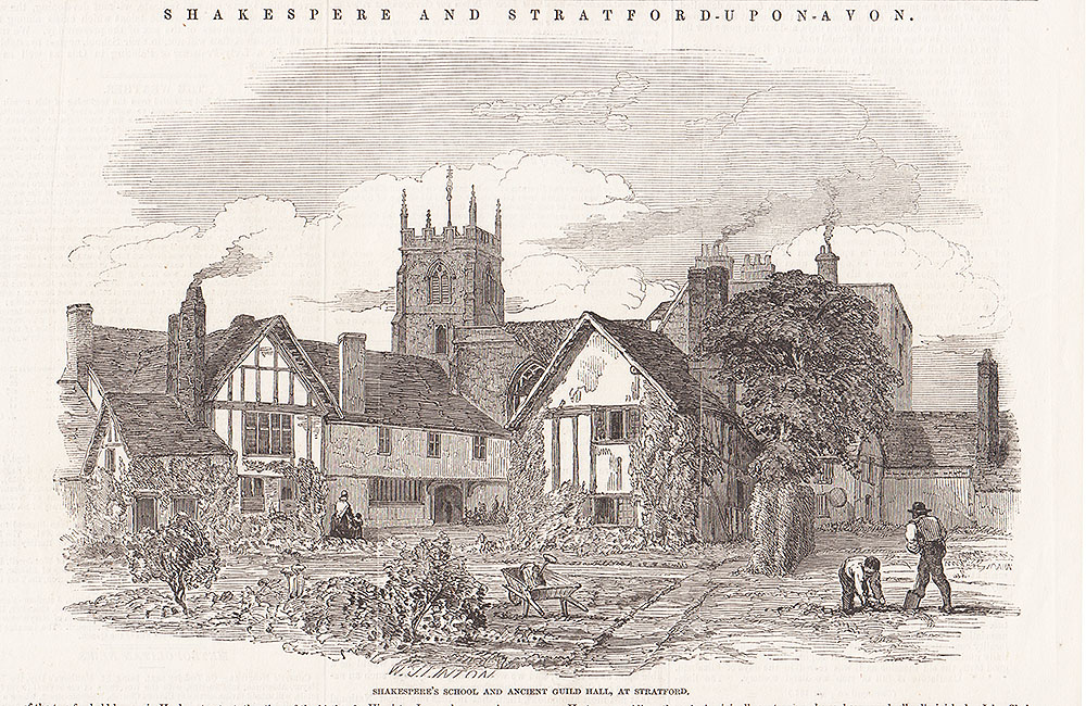 Shakespere's School and ancient Guild Hall at Stratford 