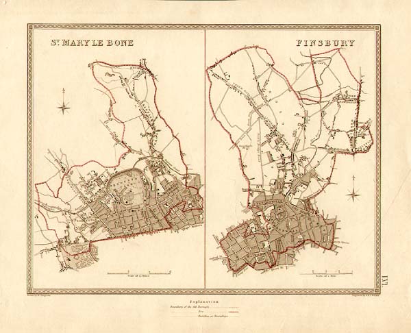 Town Plan of St Mary Le Bone and Finsbury