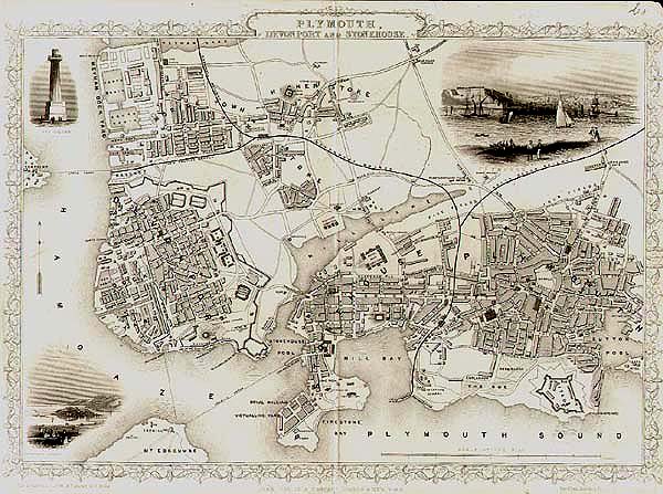 Tallis Plan - Plymouth, Devonport and Stonehouse.