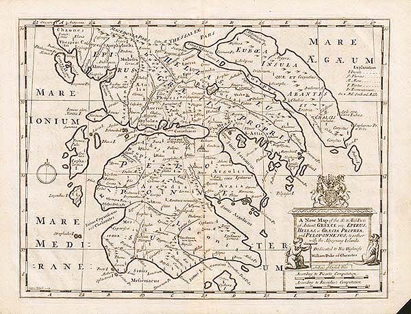 Edward Wells - A New Map of the So and Mid Parts of Antient Greece..... 