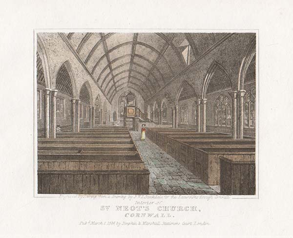 Interior of St Neot's Church Cornwall 