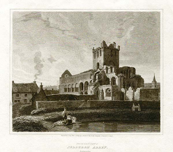 South East view of Jedburgh Abbey.