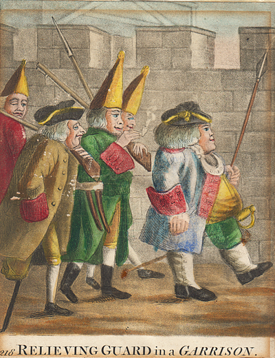 Relieving Guard in a Garrison  (antique print)