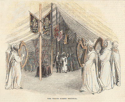 The Welsh Bardic Festival.  (antique print)