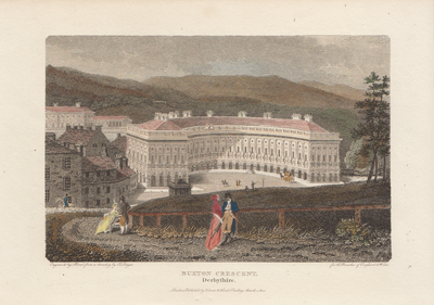Buxton Crescent Derbyshire  (antique print)
