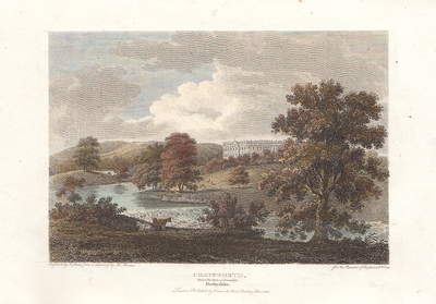 Chatsworth Seat of the Duke of Devonshire  (antique print)