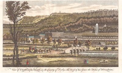 View of Chatsworth House in the County of Derby The Seat of his Grace the Duke of Devonshire (antique print)