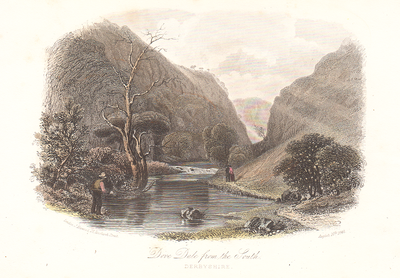 Dove Dale from the South.  (antique print)