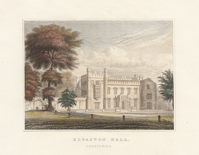 Elvaston Hall Derbyshire  (antique print)