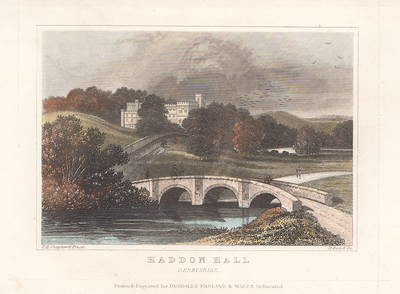 Haddon Hall.  (antiquew print)