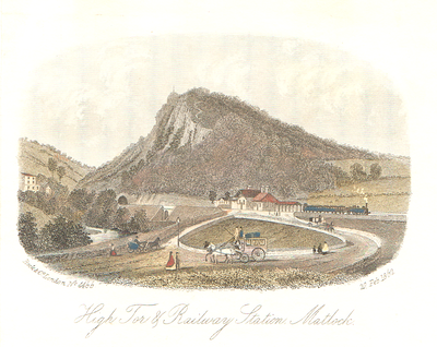 High Tor & Railway Station Matlock (antique print)