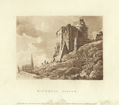 Kidwelly Castle.  (antique print)