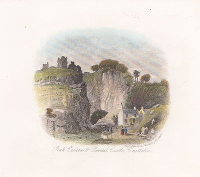 Peak Cavern & Peveril Castle Castleton  (antique print)