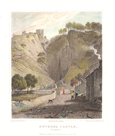 Peverel Castle Derbyshire (antique print)
