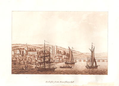 Rochester from Frendsbury Hill.  (antique print)