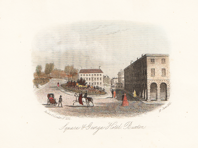 Square and George Hotel Buxton (antique print)