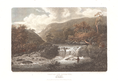 View on the River Wye Monsal Dale Derbyshire  (antique print)