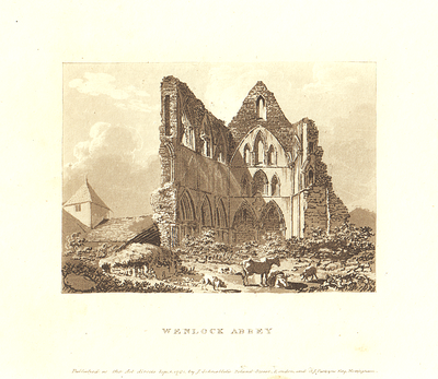 Wenlock Abbey.  (antique print)