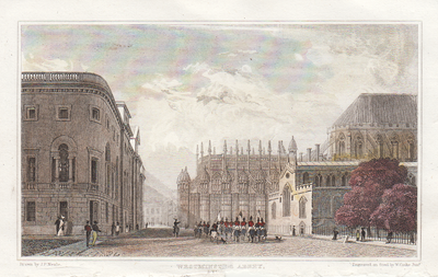 Westminster Abbey.  (antique print)