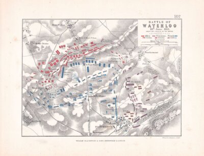 Battle of Waterloo 18th June, 1815.  Sheet 2nd - Crisis of the Battle.  (antique battle plan)
