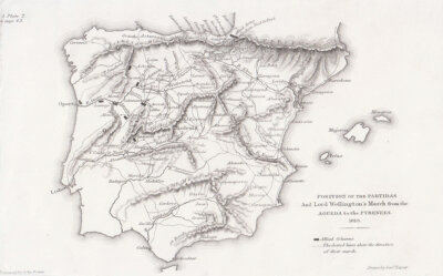 Position of the Partidas and Lord Wellington's March from the Agueda to nthe Pyrenees  1813