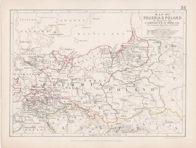 Map of Prussia & Poland to illustrate the Campaigns of 1806 etc 