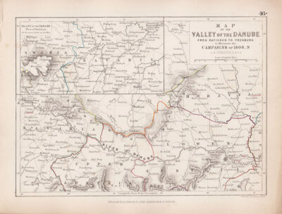 Map of the Valley of the Danube from Ratisbon to Presburg to illustrate the Campaigns of 1808 -09