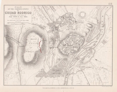 Plan of the fortifications of Ciudad Rodrigo explanatory of the sieges of July 1810 & January 1812