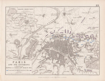 Paris and its Environs to illustrate the Battle of Paris 30th March 1814