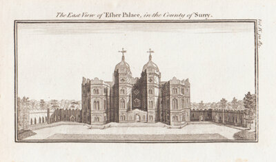 The East View  of Esher Palace in the County of Surry 