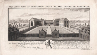 The East View of Hertlebury Castle in the County of Worcester