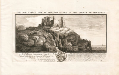 The North West View of Harlech Castle, in the County of Merioneth.