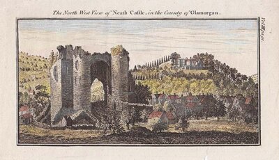The North West view of Neath Castle in the County of Glamorgan 