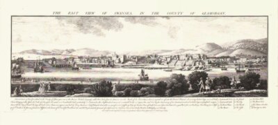 The East View of Swansea in the County of Glamorgan.