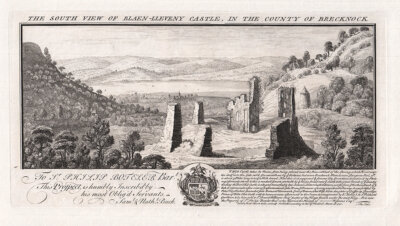 The South View of Blaen-Lleveny Castle in the County of Brechnock 