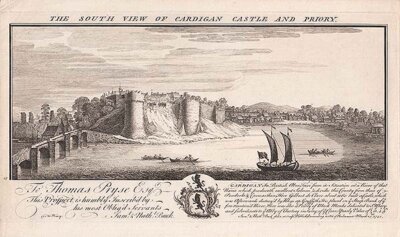The South View of Cardigan Castle and Priory