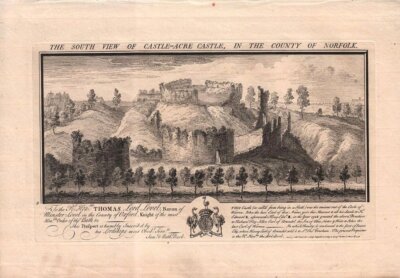 The South View of Castle Acre Castle, in the County of Norfolk. 