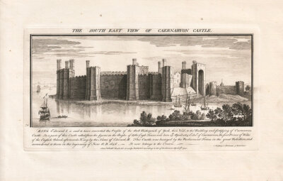 The South East View of Caernarvon Castle.
