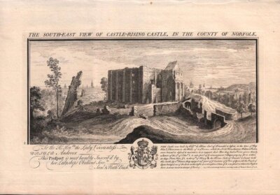The South East View of Castle Rising Castle, in the County of Norfolk. 