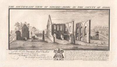 The South East View of Newark Priory in the County of Surry