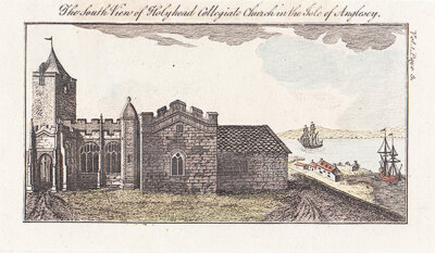 The South view of Holyhead Collegiate Church in the Isle of Anglesey 