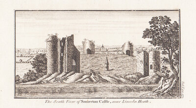 The South view of Somerton Castle near Lincoln Heath 
