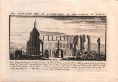The South West View of Binham Priory, in the County of Norfolk.