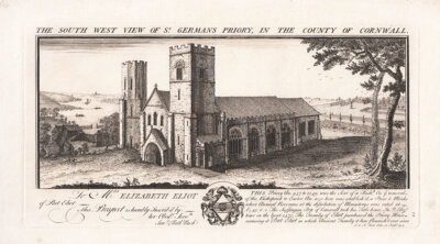 The South West View of St Germans Priory in the County of Cornwall  (antique print)
