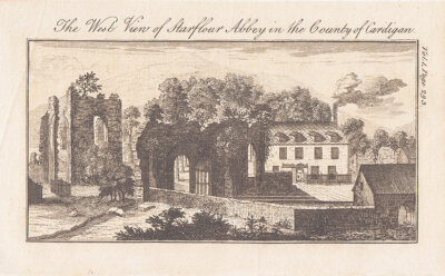 The West view of Starflour Abbey in the County of Cardigan 