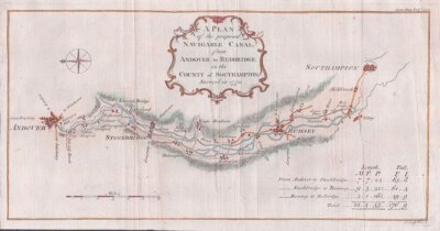 A Plan of the prposed Navigable Canal from Andover to Redbridge in the County of Southampton.  Surveyed in 1770.