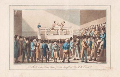 A Set - to at the Fives Court for the benefit of One of the Fancy