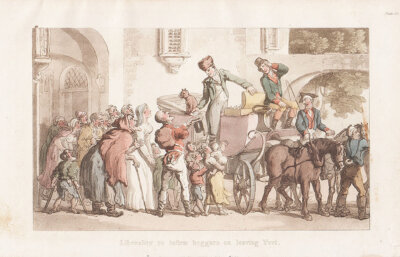 Liberality to infirm beggars on leaving Yvri.