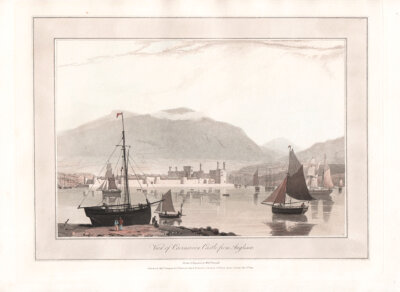 View of Caernarvon Castle from Anglsea - William Daniell